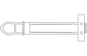 トグラー パワーアンカー(樹脂製)(裏板鉄製)の寸法図