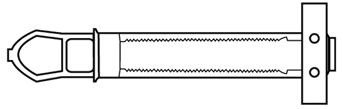 トグラー パワーアンカーロング (樹脂製)(裏板鉄製)の寸法図