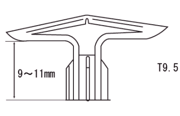 トグラーT9.5(100P)(適合板厚9～10)(樹脂製プラグ)の寸法図