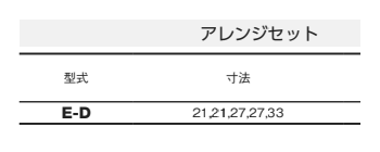 大見工業 E型ホールカッター アレンジセット (薄鉄板用)(E-D)の寸法表