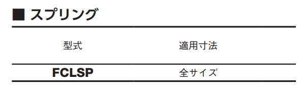 大見工業 FCLホールカッター用スプリング (FCLSP)の寸法表