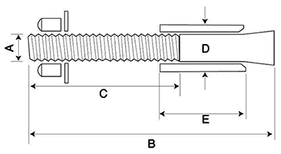 ミニスリーブアンカーMA (スリーブ打込み式)エイ・ワイ・ファスナーの寸法図