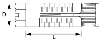 ポリ(樹脂プラグ) プラグボルト(AY PP)の寸法図