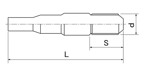 鉄 J・トリオン (ALC用雄ネジ)(インチ・ウイット)(大阪ファスニング品)の寸法図