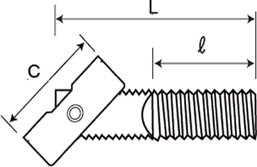 ステンレス アメラハンガー(ITA)(中空壁用オネジ)(押出中空成形セメント板用)の寸法図