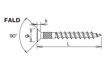 サンコーテクノ ALCドライブ FALDタイプ(皿頭)(ステンレス)(パック品)の寸法図