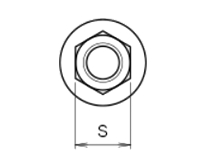 ステンレス アンカー用座金付ナット(セレート無し)SBN(サンコーテクノ)の寸法図
