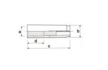 ステンレス ホークヘッドインアンカー (メネジ内部コーン式)(KFC製)の寸法図