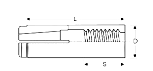 ステンレス エヌパット プッシュアンカー(メネジ内部コーン式)(SPU)の寸法図
