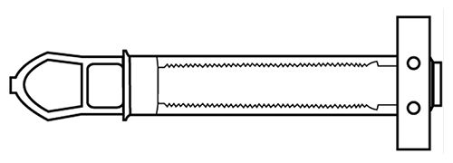 ステンレス トグラーパワーアンカーロング (樹脂製)(裏板ステン製)の寸法図