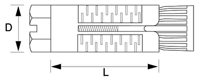 ポリ(樹脂プラグ) プラグボルト(AY SPP)ステンレスねじの寸法図
