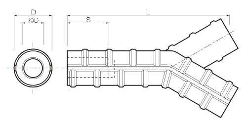 鉄 JL Yインサート(異形鉄筋内ねじ加工)の寸法図