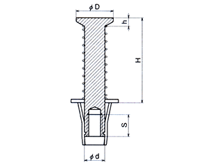 三門 スプリングハンガーSH (重設備用)(ピンク)の寸法図