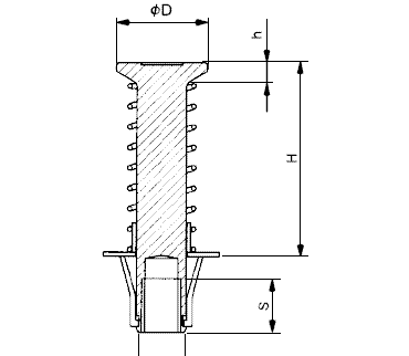三門 導電インサートESH (重設備用)の寸法図