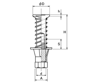 三門 スプリングハンガーSHF (重設備用)(白)の寸法図