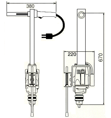 三門 ラクラクホールズ-3 (穴あけ工具)の寸法図