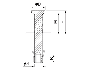 エヌパット ステンレス スプリングデッキアンカー(SDAW)(デッキプレート用/断熱材敷込スラブ用)(各色)の寸法図