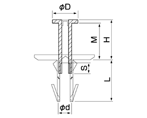 エヌパット ステンレス セーフティーインサート(SID)(合板型枠 断熱材敷込スラブ用)(各色)の寸法図