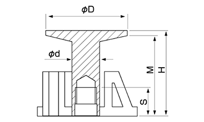 エヌパット ステンレス セーフティーインサート(SIPR)(PC盤用・鋼製・樹脂製型枠用)(各色)の寸法図