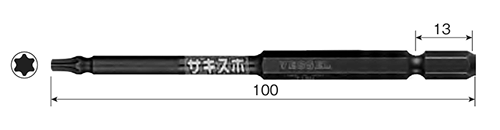 ベッセル 段付サキスボ トルクスビット(SS16T)の寸法図