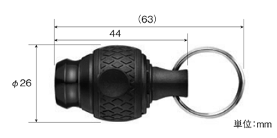 ベッセル ボールクイックキャッチャー(QB-22)(ねじ締めビットホルダー)(5色)の寸法図