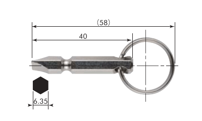 ベッセル クイックキャッチャー用 キーアダプター (QB-AD)の寸法図