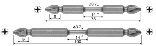 ベッセル トーションビット(パワー刃先)(BT43P)の寸法図