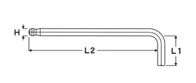 エイト テーパーヘッド 六角棒スパナ 単品(セミロング)(インチ)TLの寸法図
