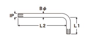 エイト TORXプラス六角レンチ (TXP-IP)の寸法図