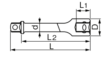 TONE エクステンションバー(EX30)(差込口9.5mm)の寸法図