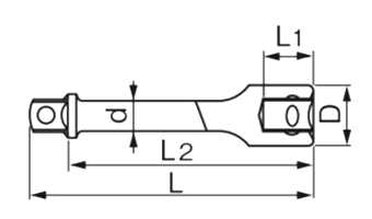 TONE エクステンションバー(EX40)(差込口12.7mm)の寸法図