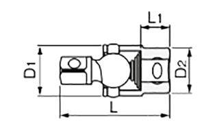 TONE ボールジョイント(BJ40)(差込口12.7mm)の寸法図