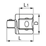 TONE ソケットアダプター(68/128)(差込口12.7mm)の寸法図