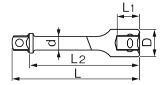 TONE エクステンションバー(EX60)(差込口19mm)の寸法図