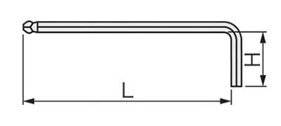 TONE ロングボールポイントL 形レンチ BPLの寸法図