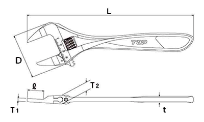 トップ工業 薄型ストレートモンキ (HT-)の寸法図