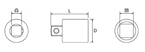 トップ工業 ソケットレンチ用アダプター (SAD-)の寸法図