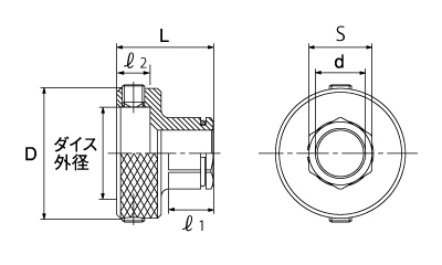 トップ工業 ネジ修正アダプター (12角ソケット対応)(NA-)の寸法図