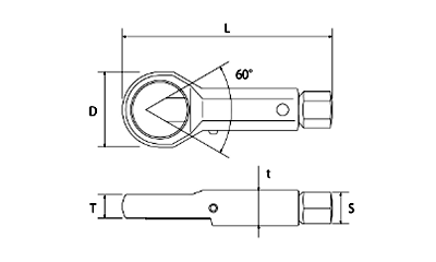 トップ工業 ナットブレーカー(ナット破壊用)の寸法図