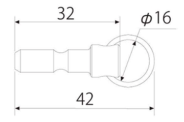 トップ工業 ESH用キーアダプター (ESH-A)(ソケトホルダー装着用)の寸法図