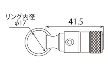 トップ工業 携帯用ワンタッチ式ソケットホルダー(六角軸 6.35用)(リング付)(EWH-3色)の寸法図