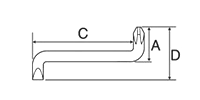 サンフラッグ (新亀製作所)(+)(-)オフセットドライバー(狭所用)(N0.7)の寸法図