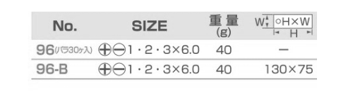 サンフラッグ (新亀製作所) ポケスタ(4WAYドライバー)(NO.96)の寸法表