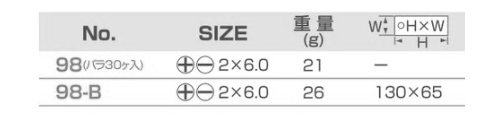 サンフラッグ (新亀製作所) ミニスタ2WAY (スタビラー/差替ミニドライバー)(NO.98)の寸法表