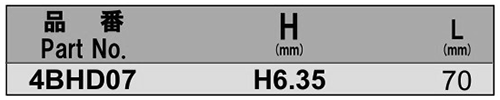 NAC(長堀工業) ビットエクステンションバー(ゴムホルダー付)(B-40/4BHD)(差込口 6.35mmx13)の寸法表