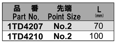 NAC(長堀工業) (+)段付きビット(B-10)(差込口 5mmx14x先端φ4)の寸法表