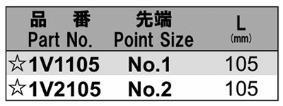 NAC(長堀工業) (+)ビセッター用ビット(B-10)(差込口 5mmx14x先端φ5.3)の寸法表