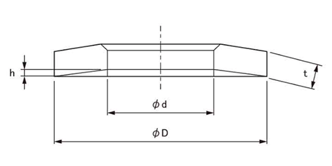 鉄 GT-ワッシャー(LHタイプ)(緩み止め用)一般ねじ用の寸法図
