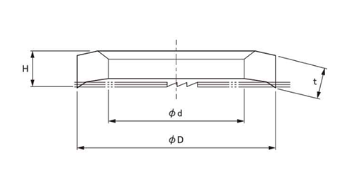 鉄 GT-ワッシャー(SHタイプ)キャップボルト(緩み止め用)一般ねじ兼用の寸法図