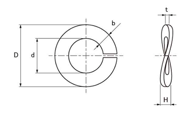 鉄 スパック (ばね座金)の寸法図